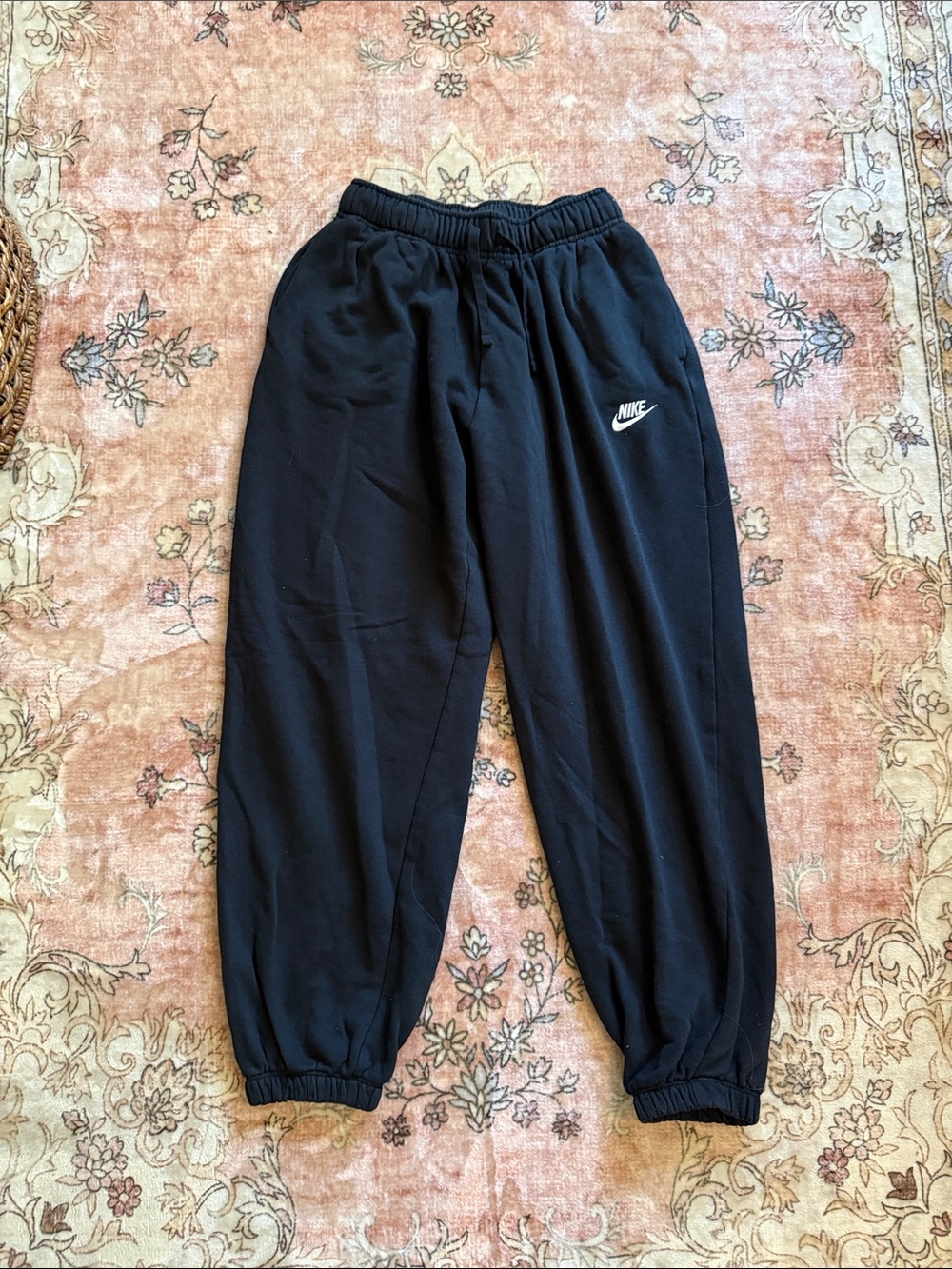 Nike Black Jogger Sweatpants with White Swoosh